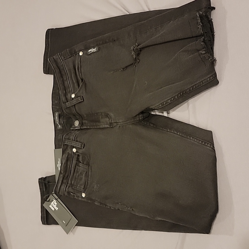 Silver Black Jeans Distressed Aiko